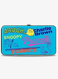 Peanuts Charlie Brown Snoopy and Woodstock Typography Hinged Wallet