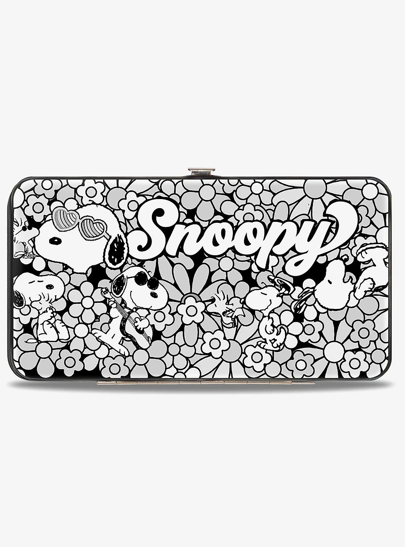 Peanuts Snoopy Poses and Daisy Flowers Hinged Wallet