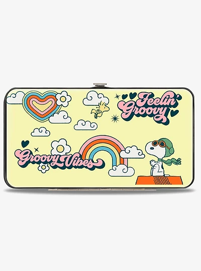 Peanuts Snoopy Flying Ace and Woodstock Groovy Quotes Hinged Wallet