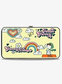 Peanuts Snoopy Flying Ace and Woodstock Groovy Quotes Hinged Wallet