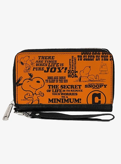 Peanuts Snoopy Poses and Quotes Zip Around Wallet