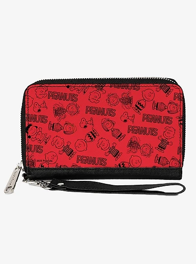 Peanuts Gang Six Character and Title Zip Around Wallet