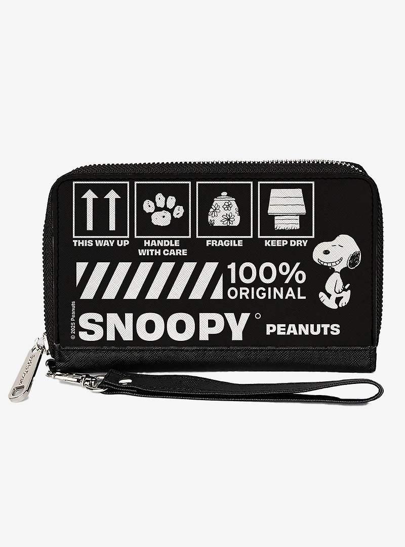 Peanuts Snoopy Care Symbols 100% Original Zip Around Wallet