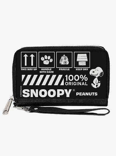 Peanuts Snoopy Care Symbols 100% Original Zip Around Wallet