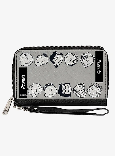 Peanuts Gang Ten Character Faces Zip Around Wallet