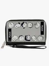 Peanuts Gang Ten Character Faces Zip Around Wallet