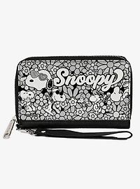 Peanuts Snoopy Poses and Daisy Flowers Zip Around Wallet