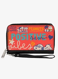 Peanuts Gang Semi Positive Vibes Poses Zip Around Wallet