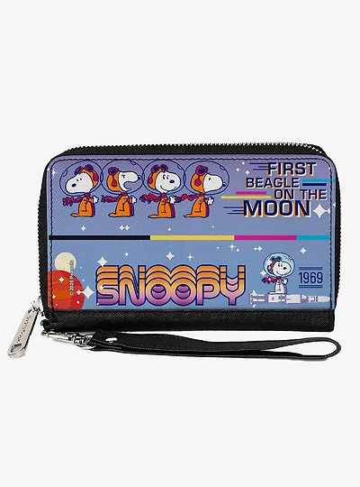Peanuts Snoopy First Beagle On The Moon Poses Multi Zip Around Wallet