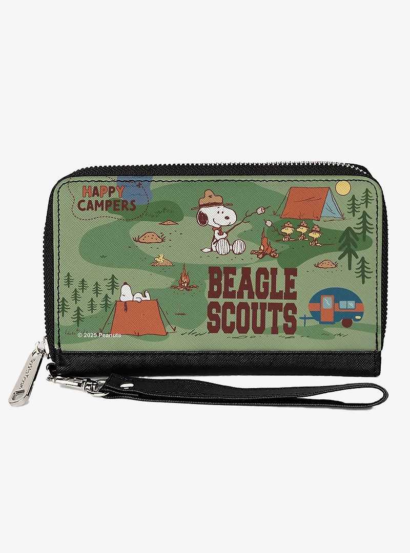 Peanuts Happy Camper Beagle Scouts Scenes Zip Around Wallet