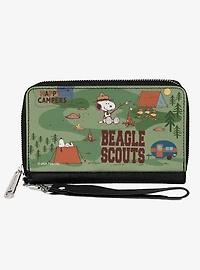 Peanuts Happy Camper Beagle Scouts Scenes Zip Around Wallet