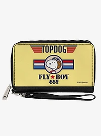 Peanuts Snoopy Fly Boy Top Dog Flying Ace Zip Around Wallet
