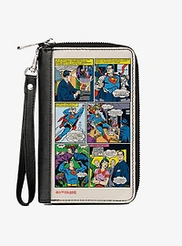 DC Comics Superman Clark Kent Retro Comic Scene Zip Around Wallet