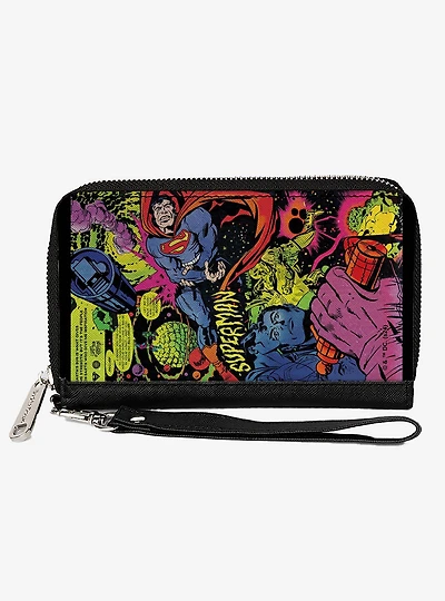 DC Comics Superman Last Son of Krypton Scenes Multi Zip Around Wallet