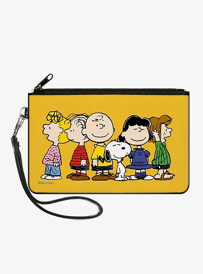 Peanuts Gang Close Up Group Golden Zip Clutch Wallet
