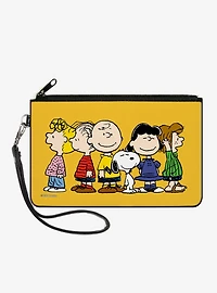 Peanuts Gang Close Up Group Golden Zip Clutch Wallet