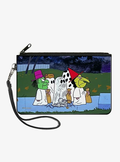 Peanuts Gang Trick Or Treat Group Pose Zip Clutch Wallet