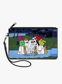 Peanuts Gang Trick Or Treat Group Pose Zip Clutch Wallet