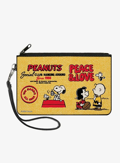 Peanuts Social Club Peace and Love Scenes Zip Clutch Wallet