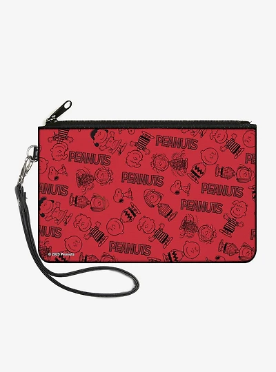 Peanuts Gang Six Character and Title Zip Clutch Wallet