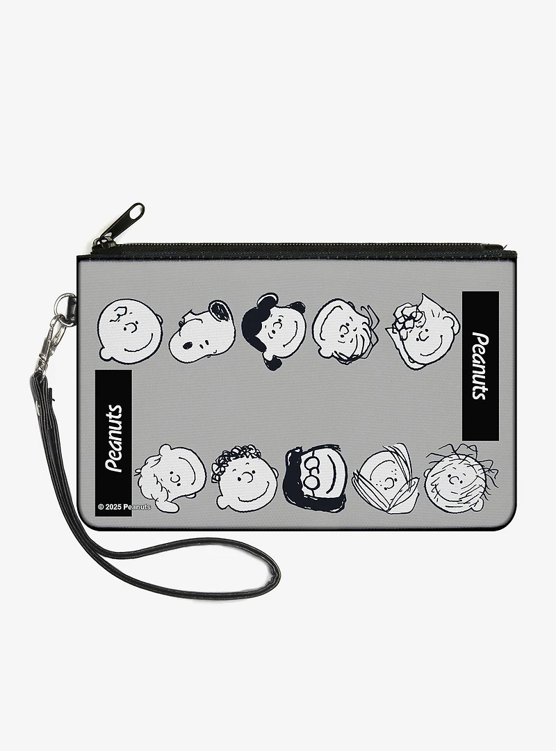 Peanuts Gang Ten Character Faces Zip Clutch Wallet