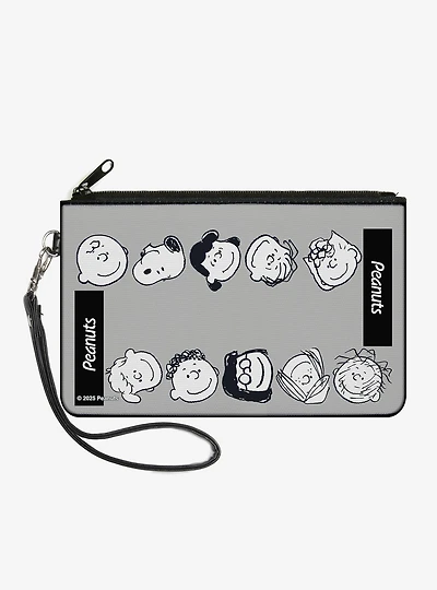 Peanuts Gang Ten Character Faces Zip Clutch Wallet