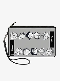 Peanuts Gang Ten Character Faces Zip Clutch Wallet