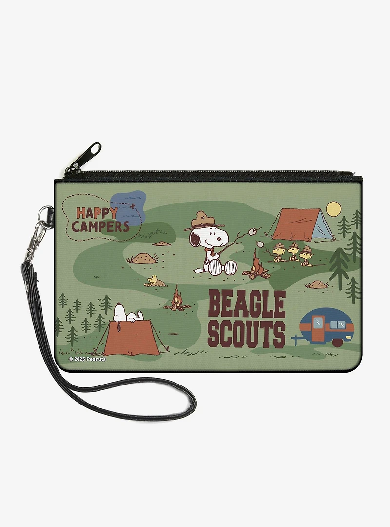 Peanuts Happy Camper Beagle Scouts Scenes Zip Clutch Wallet