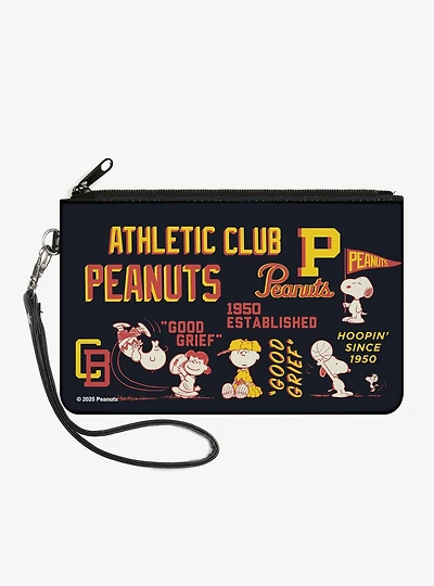 Peanuts Athletic Club Poses and Quotes Zip Clutch Wallet