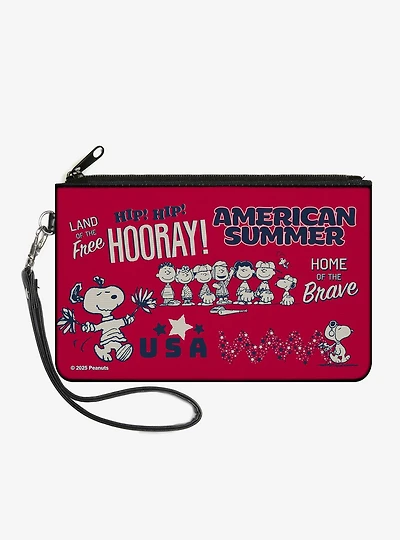 Peanuts Gang American Summer Poses Zip Clutch Wallet