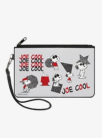 Peanuts Joe Cool Snoopy Poses and Text Zip Clutch Wallet