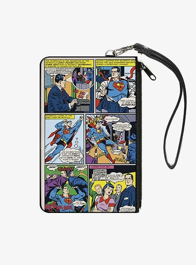 DC Comics Superman Clark Kent Retro Comic Scene Zip Clutch Wallet