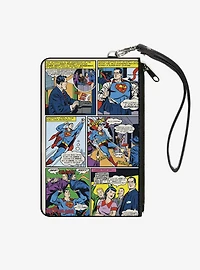 DC Comics Superman Clark Kent Retro Comic Scene Zip Clutch Wallet