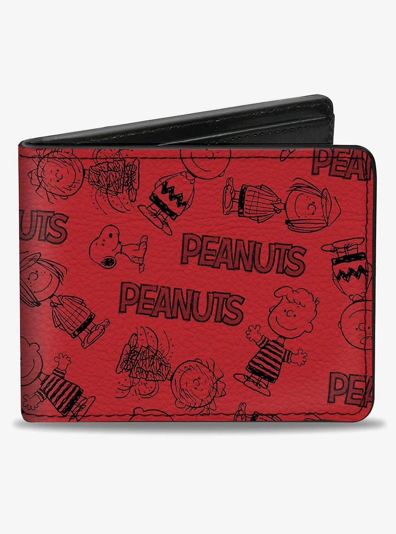 Peanuts Gang Six Character and Title Bifold Wallet