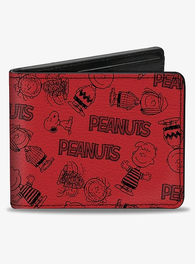 Peanuts Gang Six Character and Title Bifold Wallet