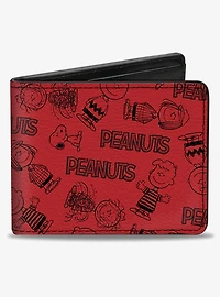 Peanuts Gang Six Character and Title Bifold Wallet