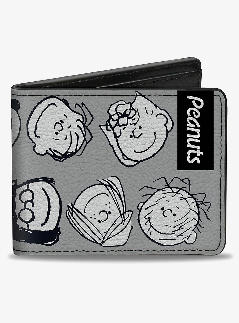 Peanuts Gang Ten Character Faces Bifold Wallet