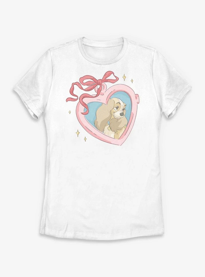 Disney Lady and the Tramp Heart Womens T-Shirt