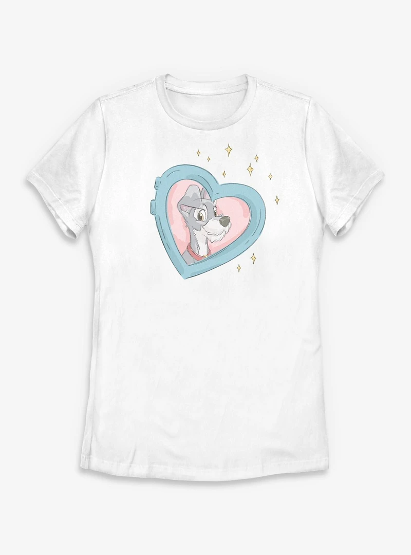 Disney Lady and the Tramp Heart Womens T-Shirt
