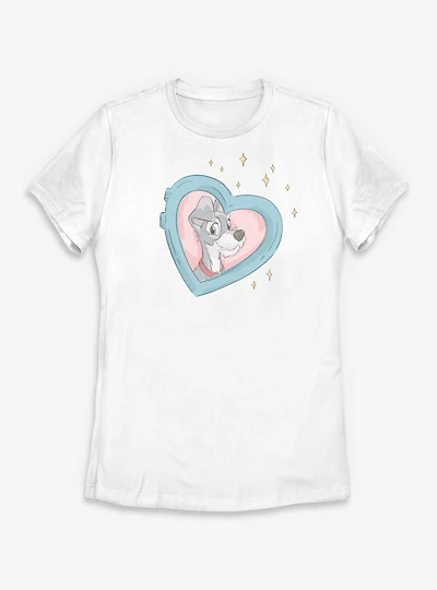 Disney Lady and the Tramp Heart Womens T-Shirt