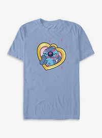 Disney Lilo & Stitch Kisses Heart Locket Garment Dye T-Shirt