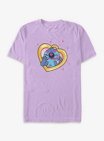 Disney Lilo & Stitch Kisses Heart Locket Garment Dye T-Shirt