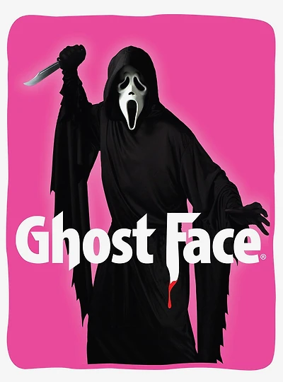 Scream Ghost Face Fleece Blanket Pink