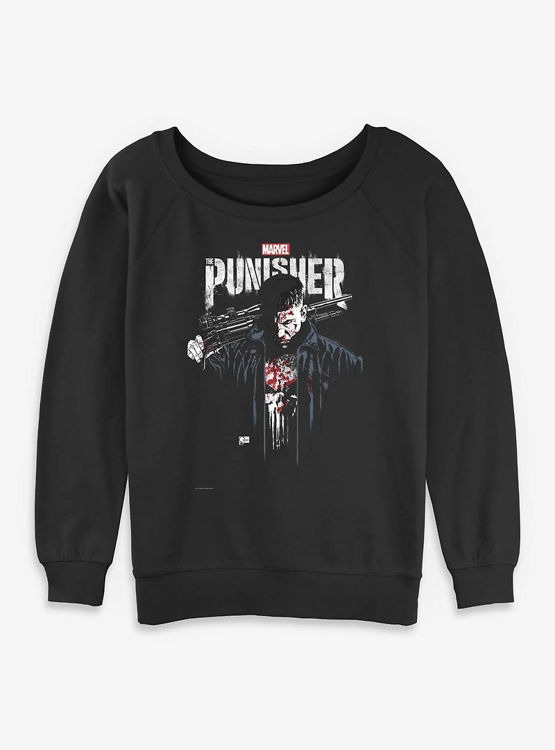 Marvel Punisher Downfall Womens Slouchy Sweatshirt