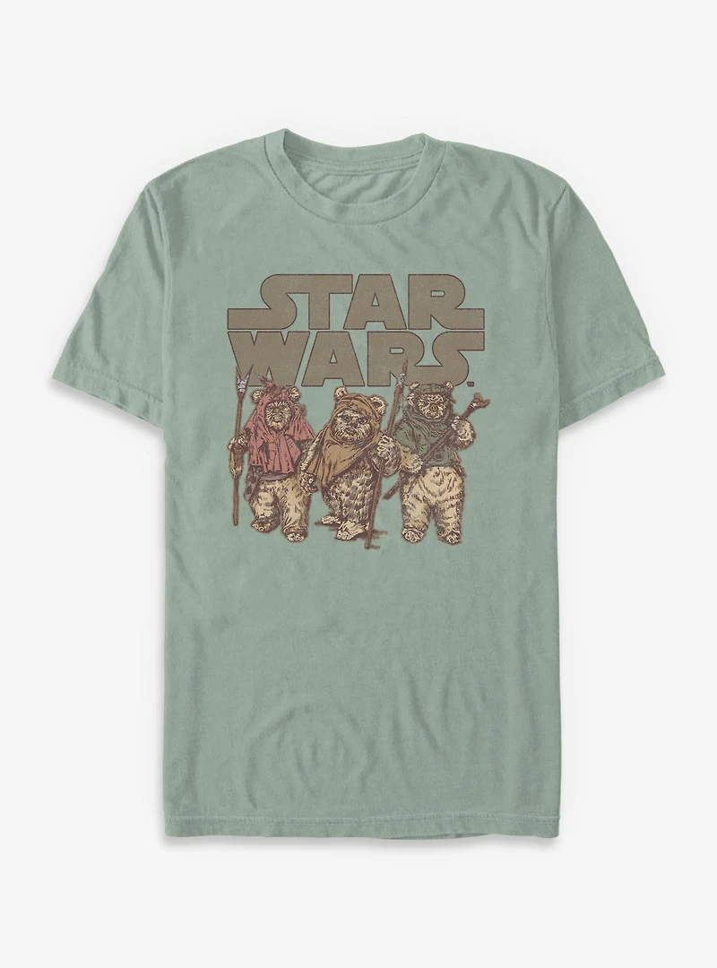 Star Wars Ewok Group Garment Dye T-Shirt