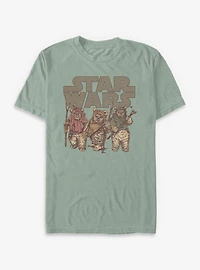 Star Wars Ewok Group Garment Dye T-Shirt
