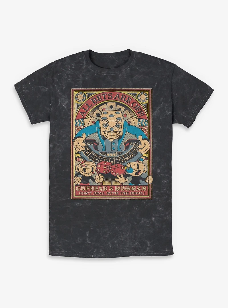 Cuphead All Bets Are Off Mineral Wash T-Shirt
