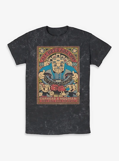 Cuphead All Bets Are Off Mineral Wash T-Shirt