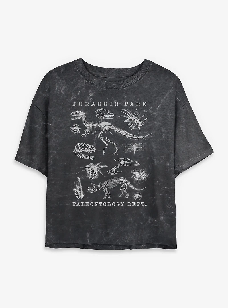 Jurassic Park Flora & Fauna Womens Mineral Wash Crop T-Shirt
