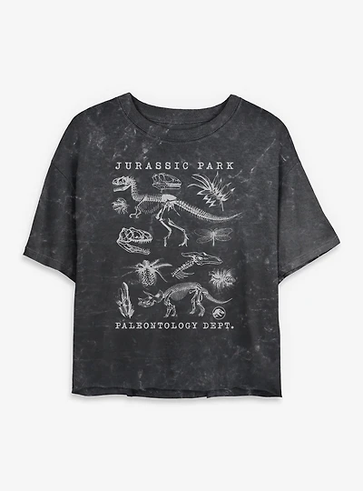 Jurassic Park Flora & Fauna Womens Mineral Wash Crop T-Shirt
